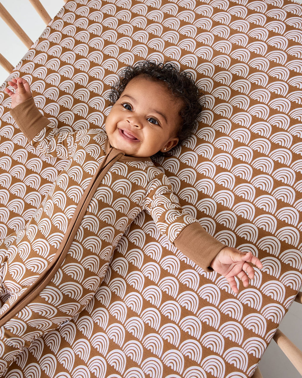 Rust Rainbows Fitted Crib Sheet — Nursery