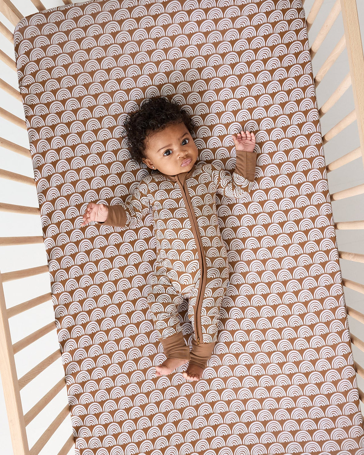 Rust Rainbows Fitted Crib Sheet — Nursery