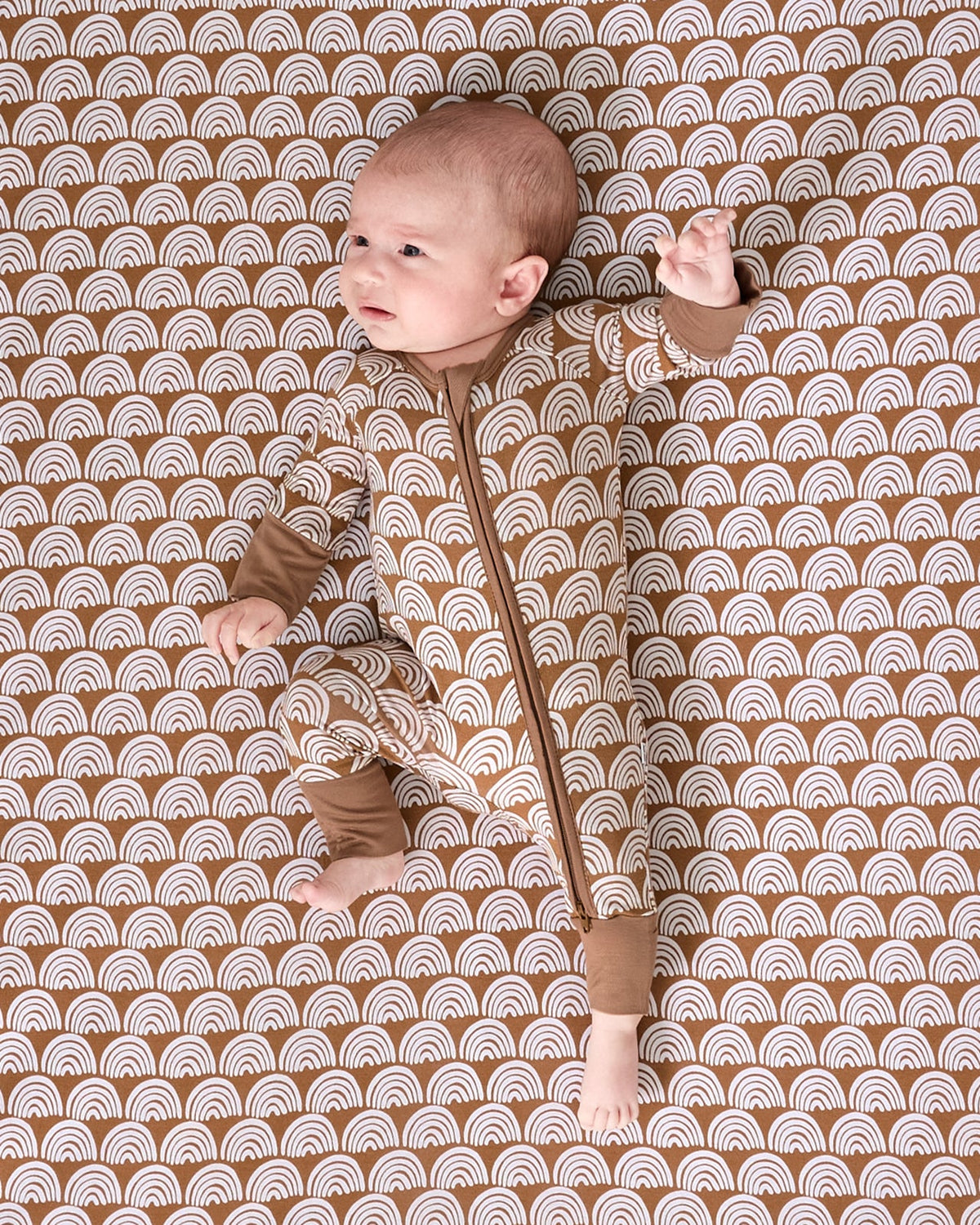 Rust Rainbows Fitted Crib Sheet — Nursery