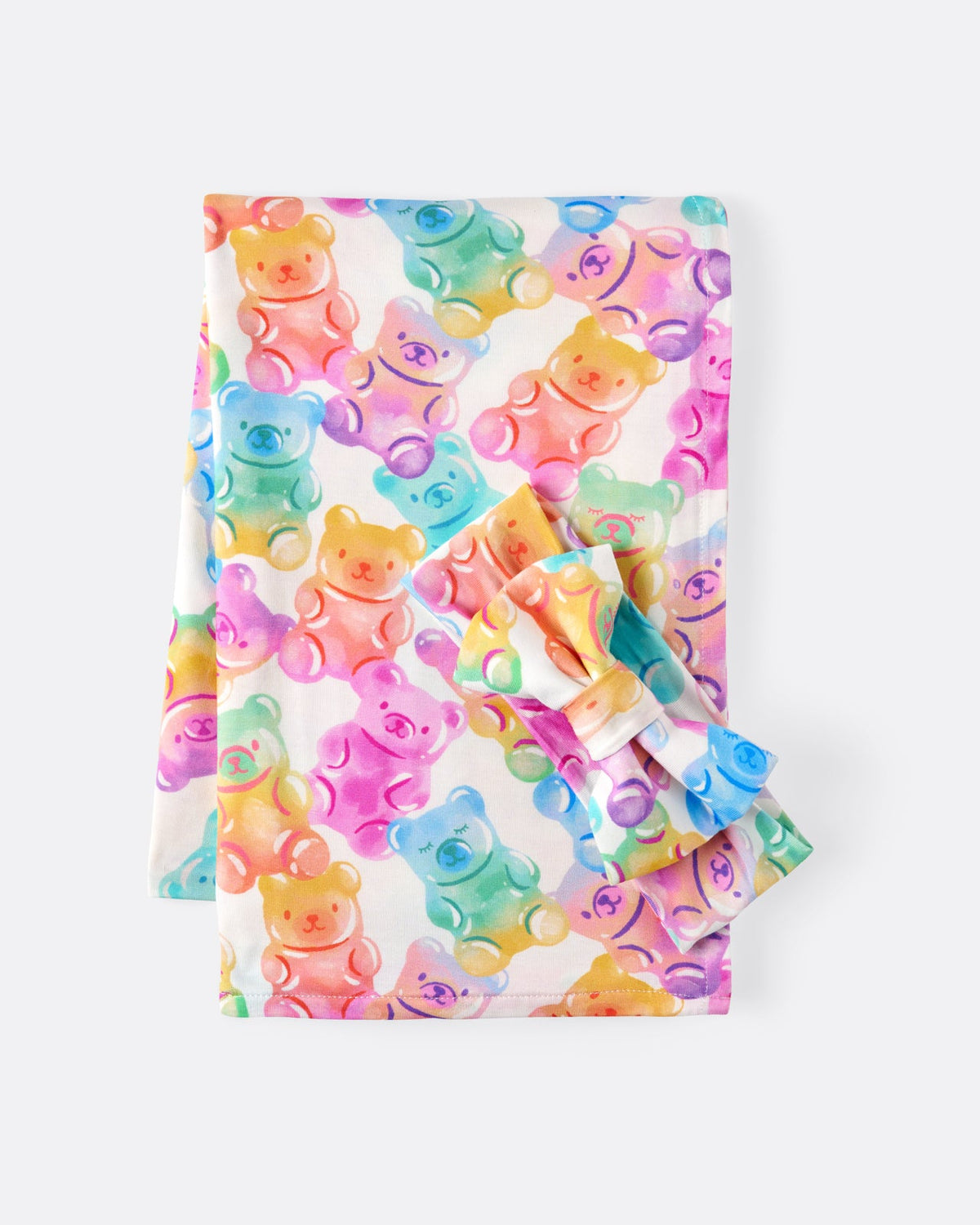 Gummy Giggles Swaddle & Luxe Bow Headband Set — Nursery