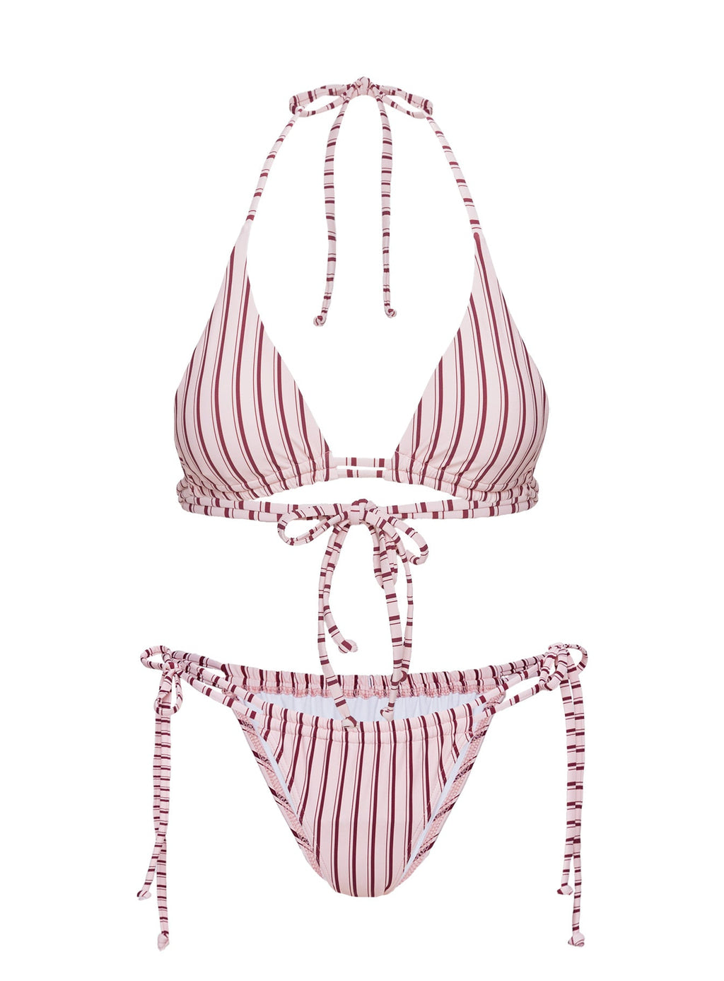 Women's Seahaven Traingle Bikini Top Pink Stripe — Swimwear