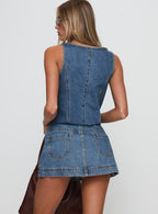Women's Stefenie Denim Skort Mid Wash Tall — Skirt