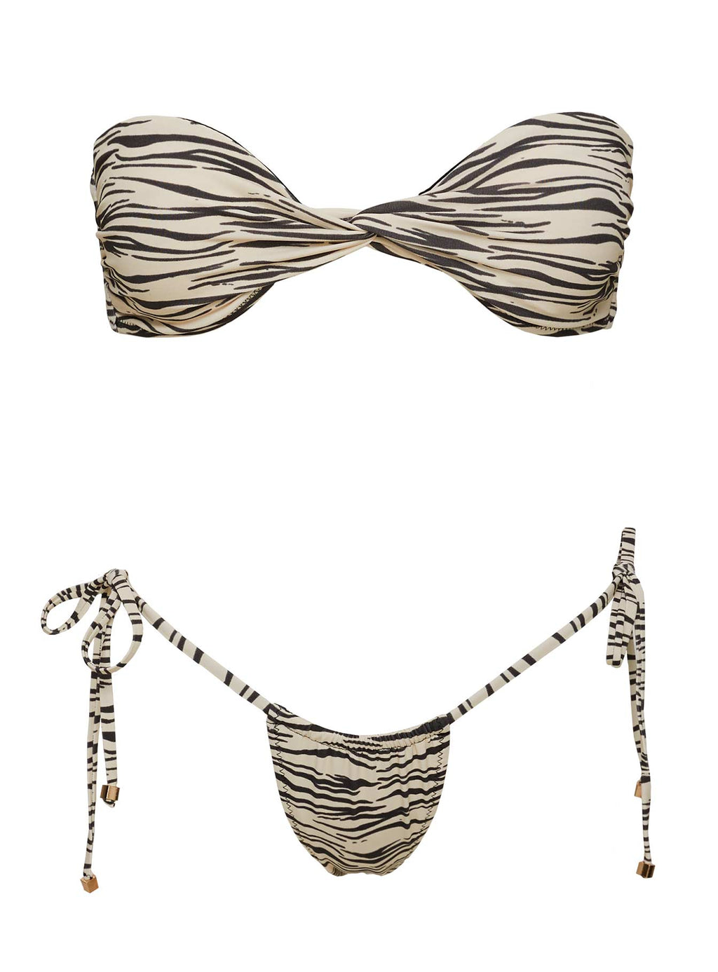 Women's Tamrali Bandeau Bikini Top Zebra — Swimwear