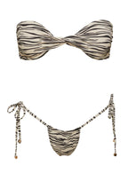 Women's Tamrali Bandeau Bikini Top Zebra — Swimwear