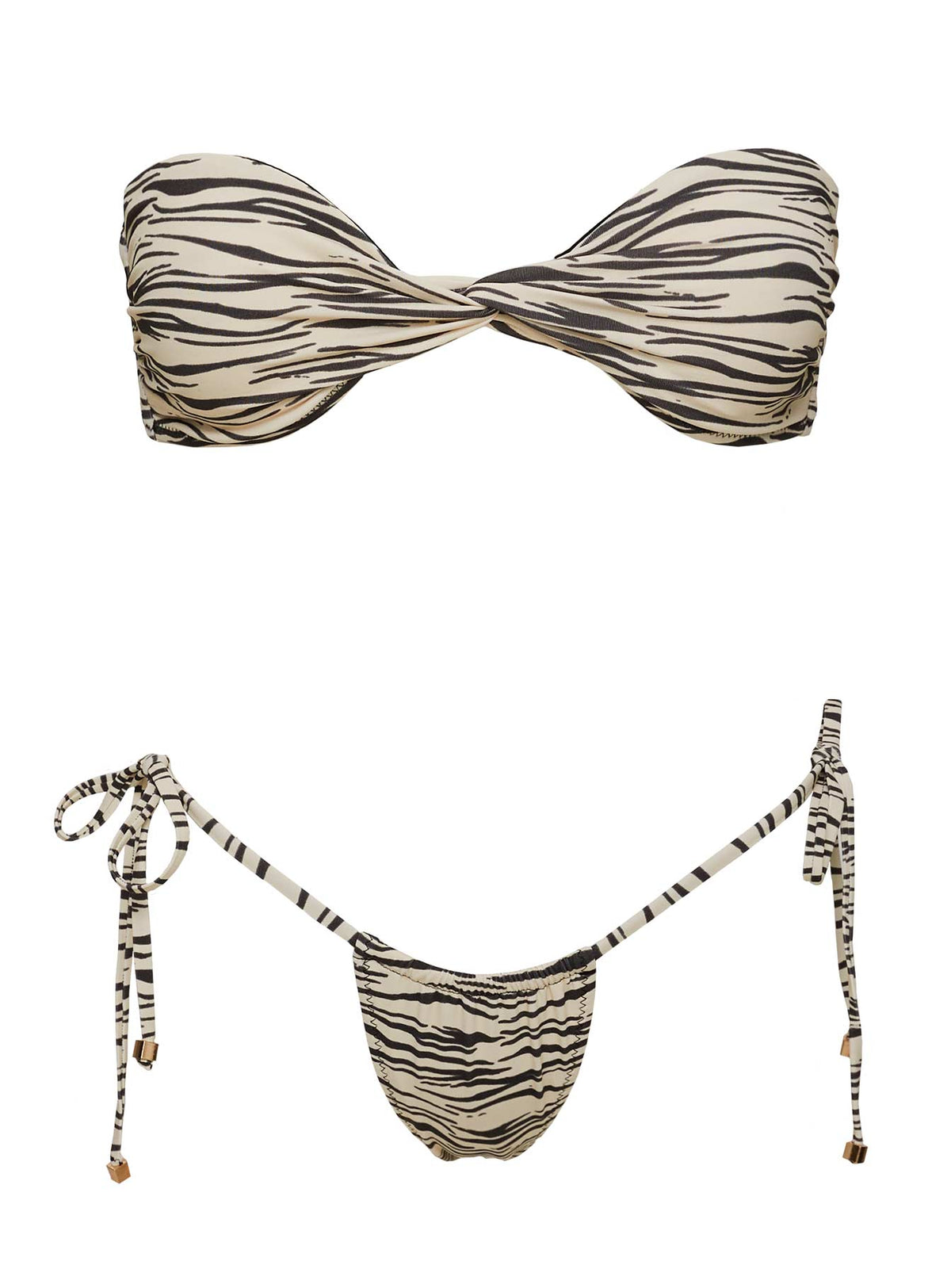 Women's Tamrali Bandeau Bikini Top Zebra — Swimwear