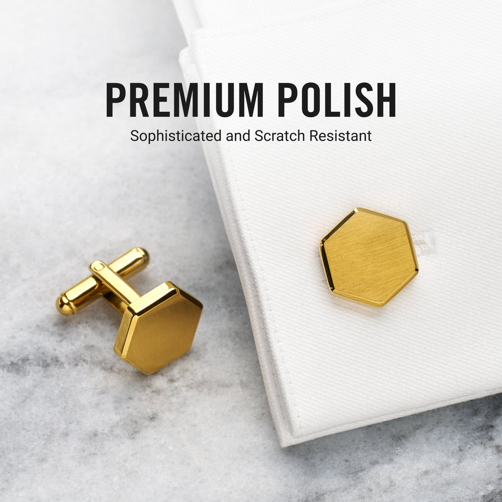 Tie Bar & Cufflinks Kit - 24K Gold — Ring
