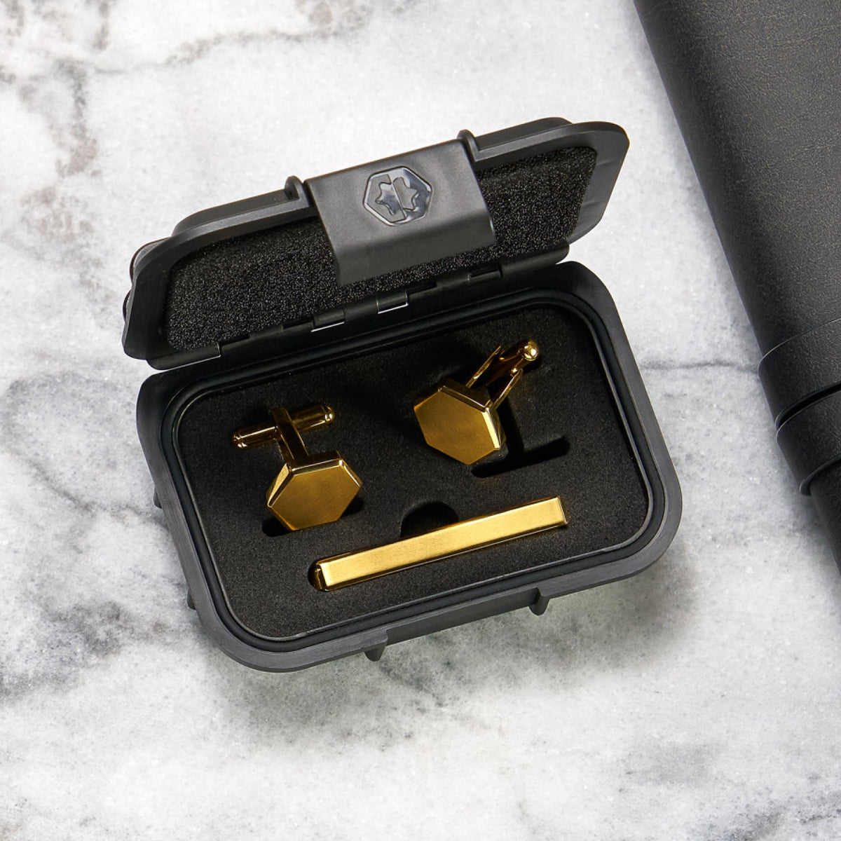 Tie Bar & Cufflinks Kit - 24K Gold — Ring