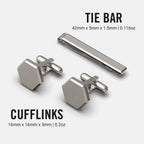 Tie Bar & Cufflinks Kit - Platinum — Ring