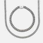6mm Curb Bracelet - Titanium - Large