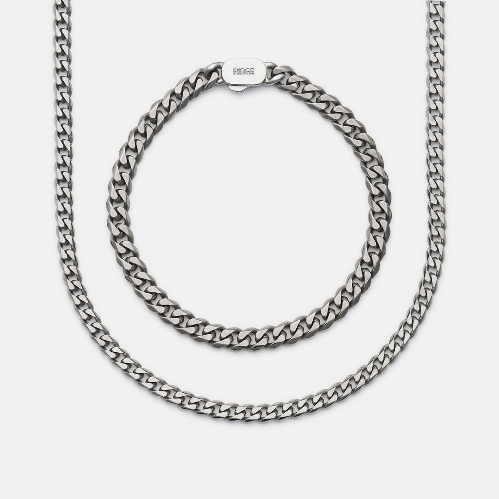 Curb Chain Kit - Titanium - Large — Necklace