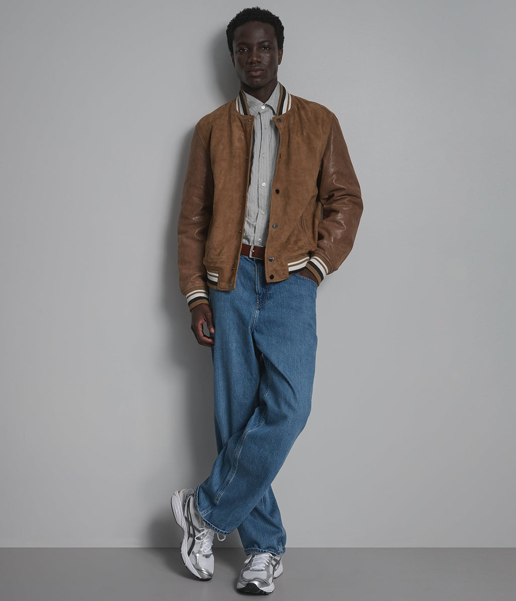 Micah Vintage Suede Varsity Jacket