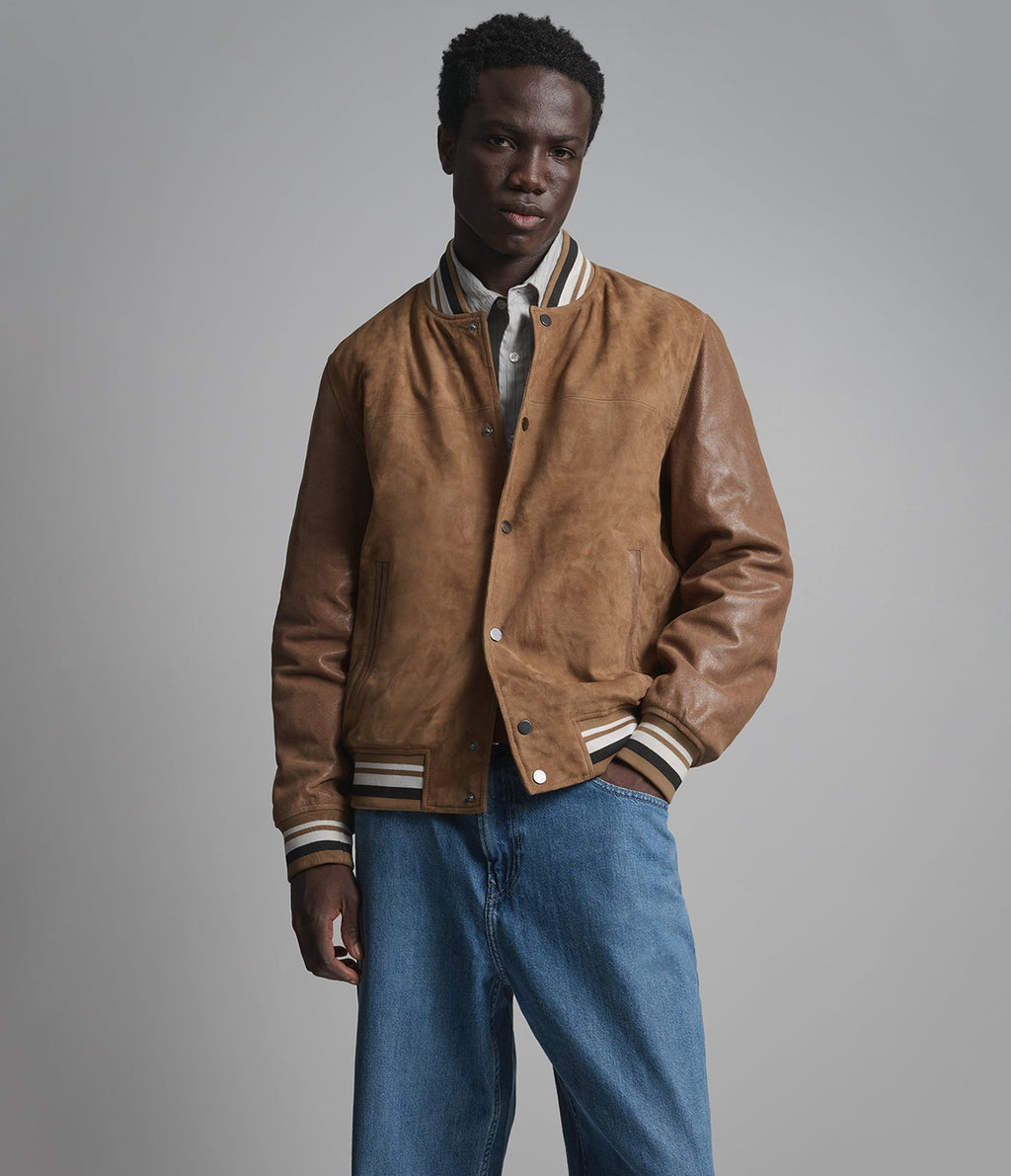 Micah Vintage Suede Varsity Jacket