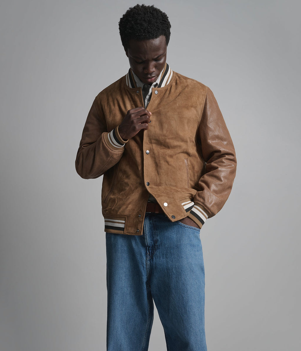 Micah Vintage Suede Varsity Jacket