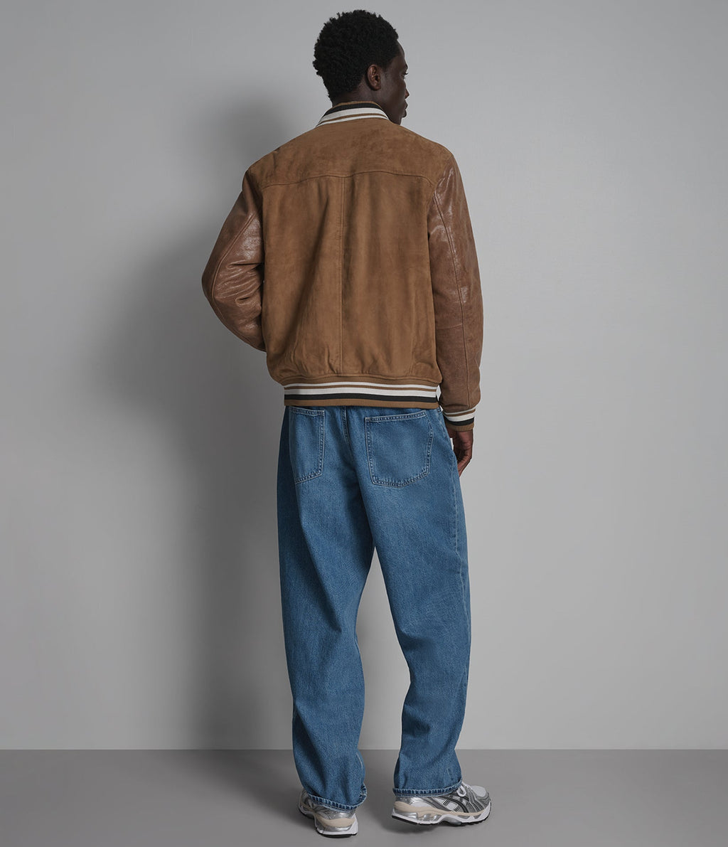 Micah Vintage Suede Varsity Jacket