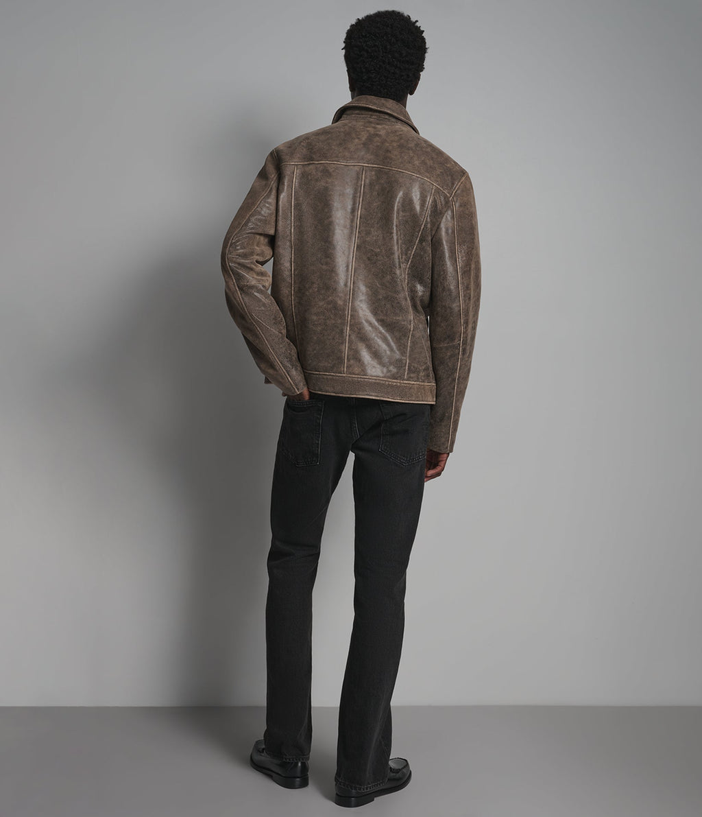 Jonah Vintage Leather Shirt Jacket