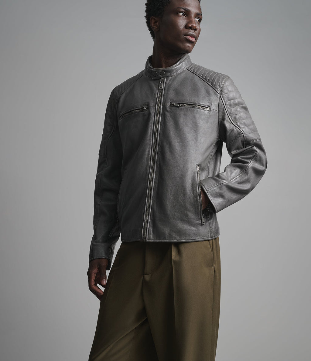 Lance Collarless Moto Jacket