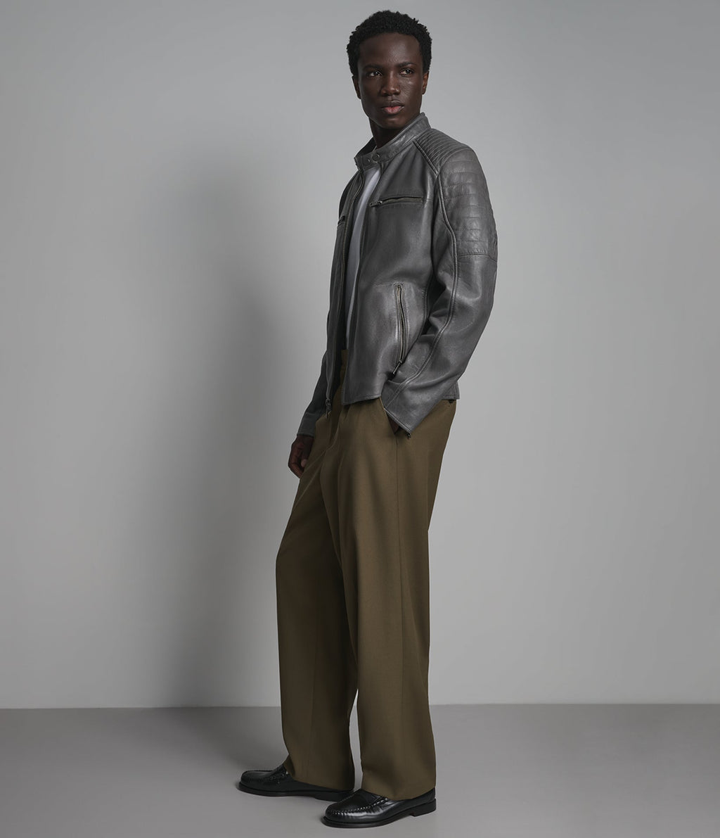 Lance Collarless Moto Jacket