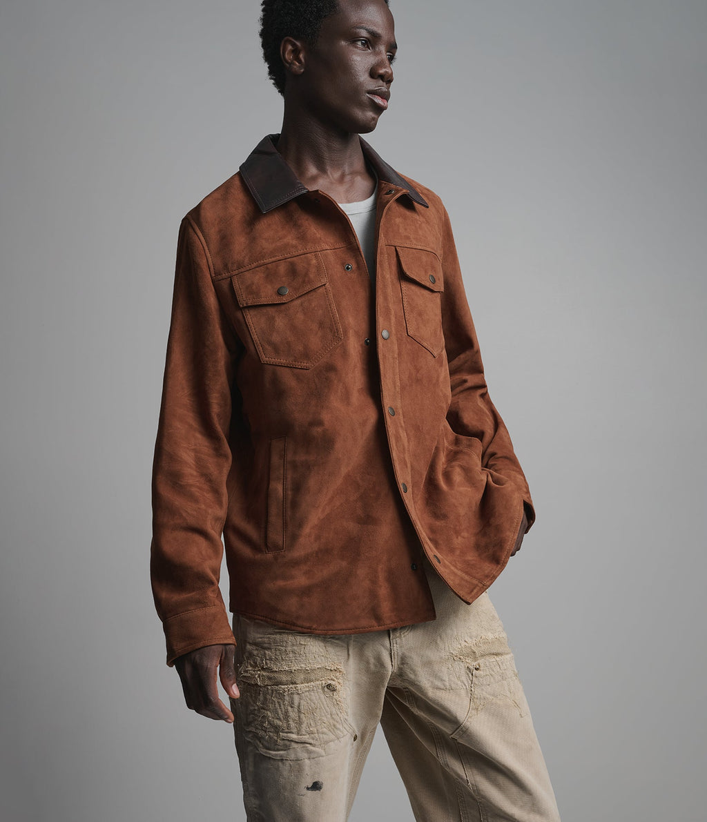 ZION COLOR-BLOCK VINTAGE SHIRT JACKET