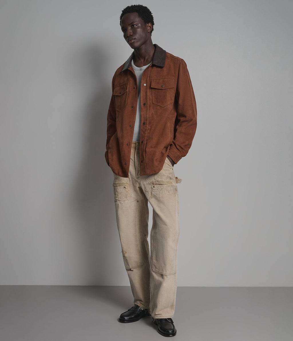 ZION COLOR-BLOCK VINTAGE SHIRT JACKET