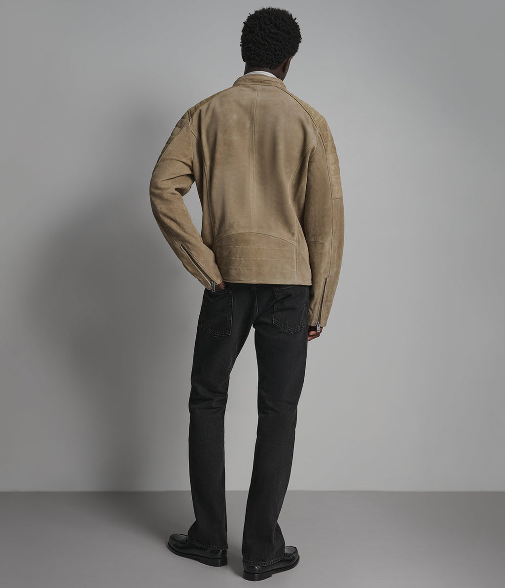 Roman Vintage Quilted Leather Racer Jacket