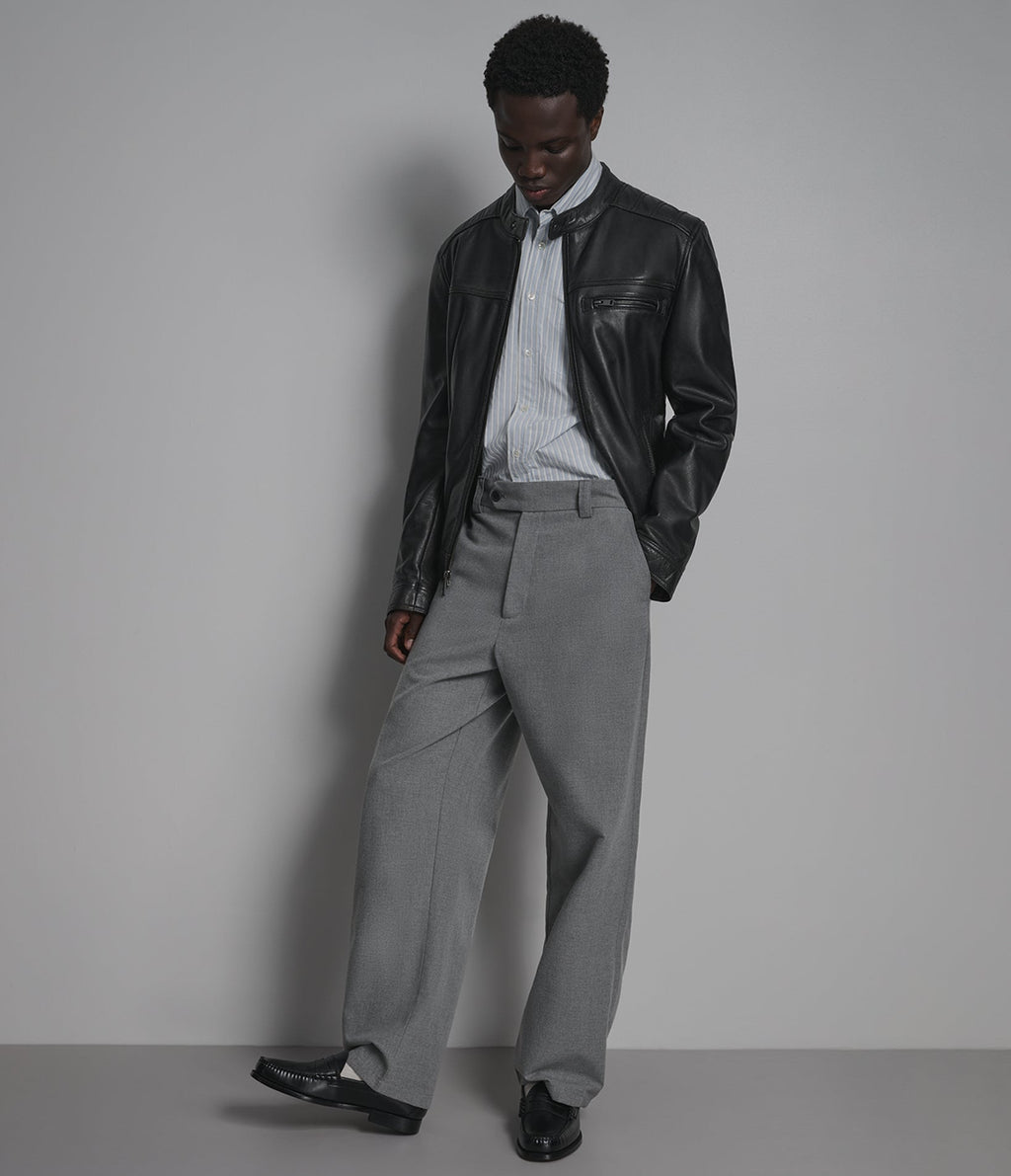 Ethan Leather Racer Jacket