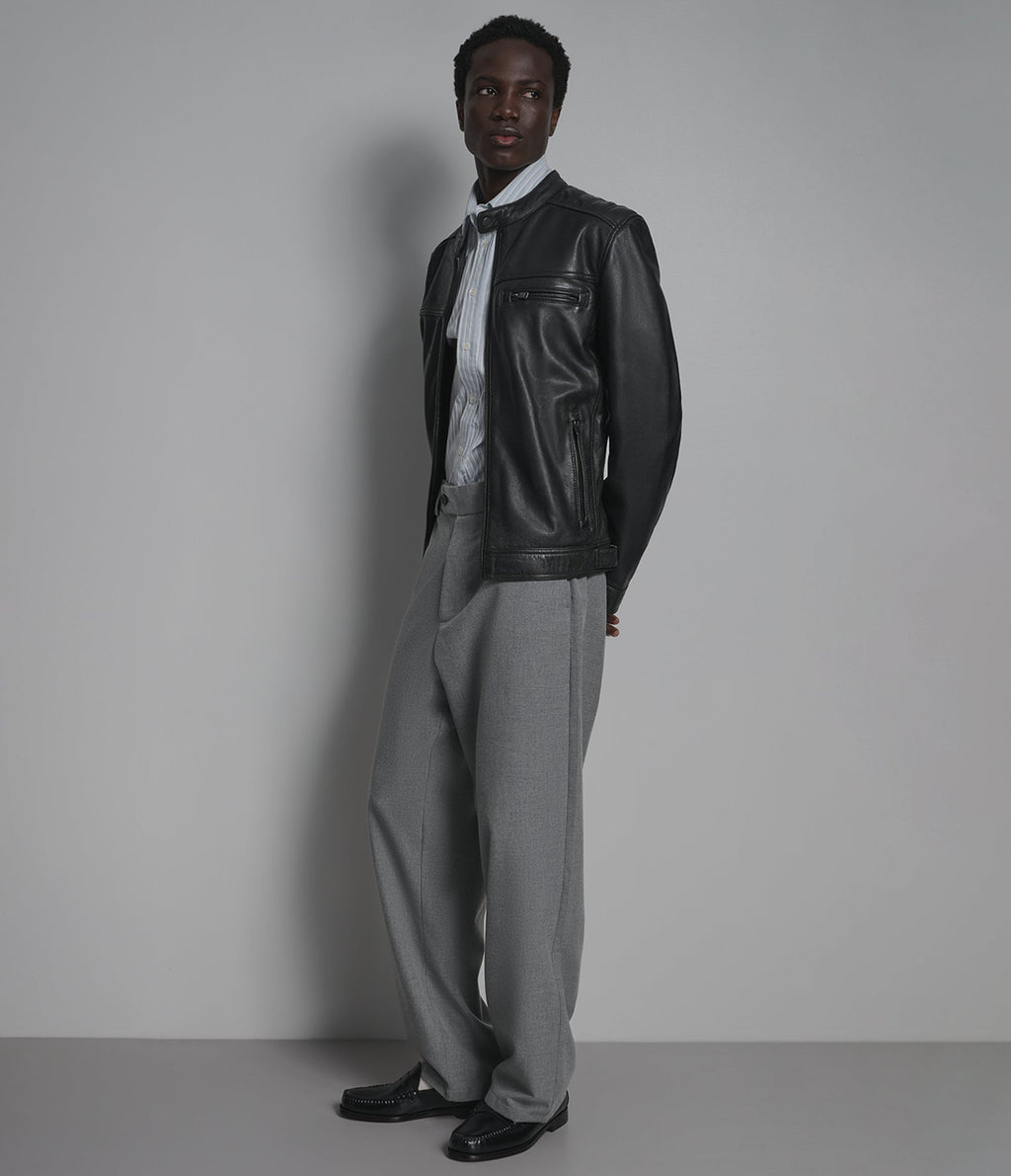 Ethan Leather Racer Jacket