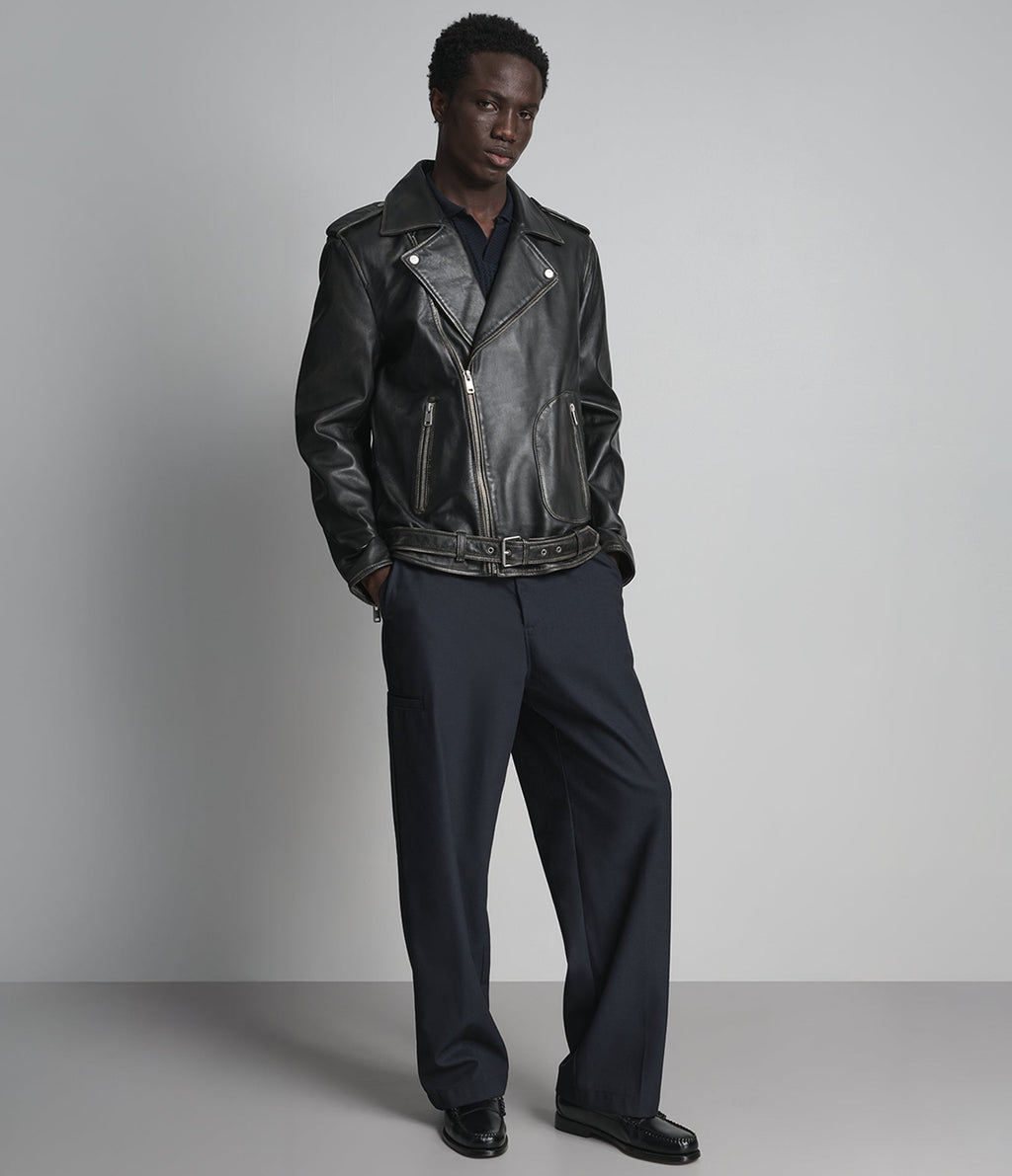 Rhodes Vintage Leather Moto Jacket