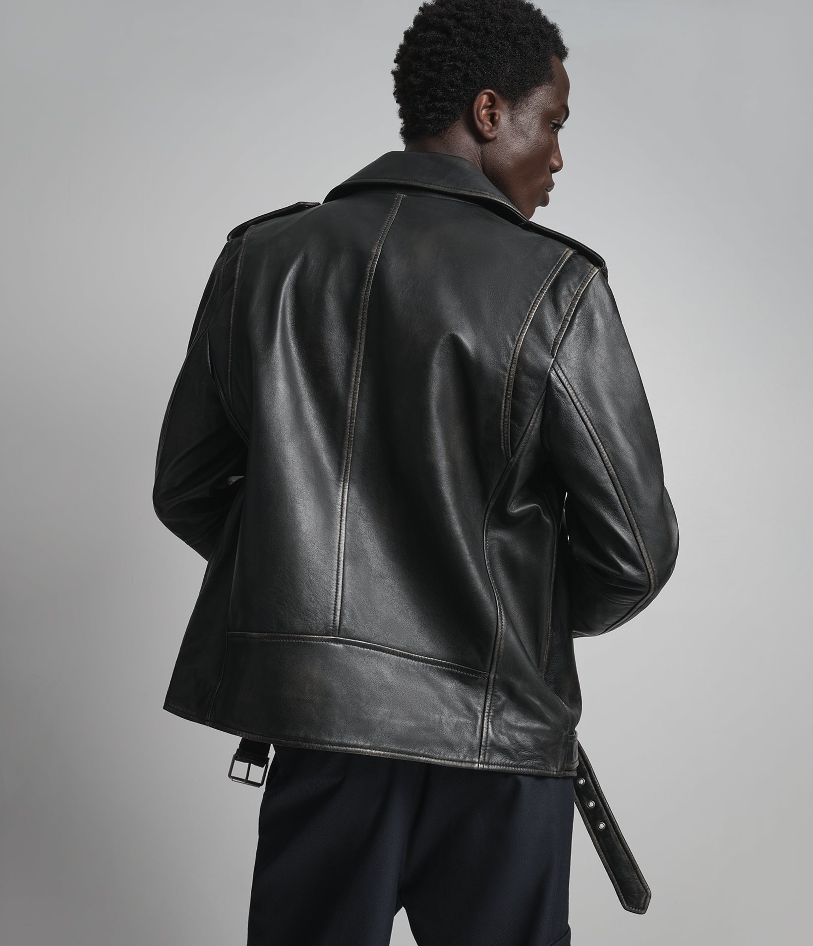 Rhodes Vintage Leather Moto Jacket