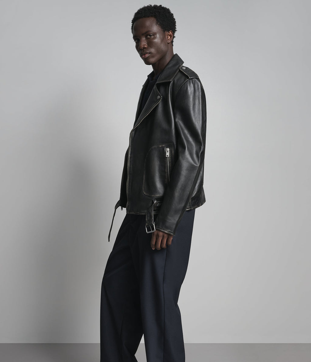 Rhodes Vintage Leather Moto Jacket
