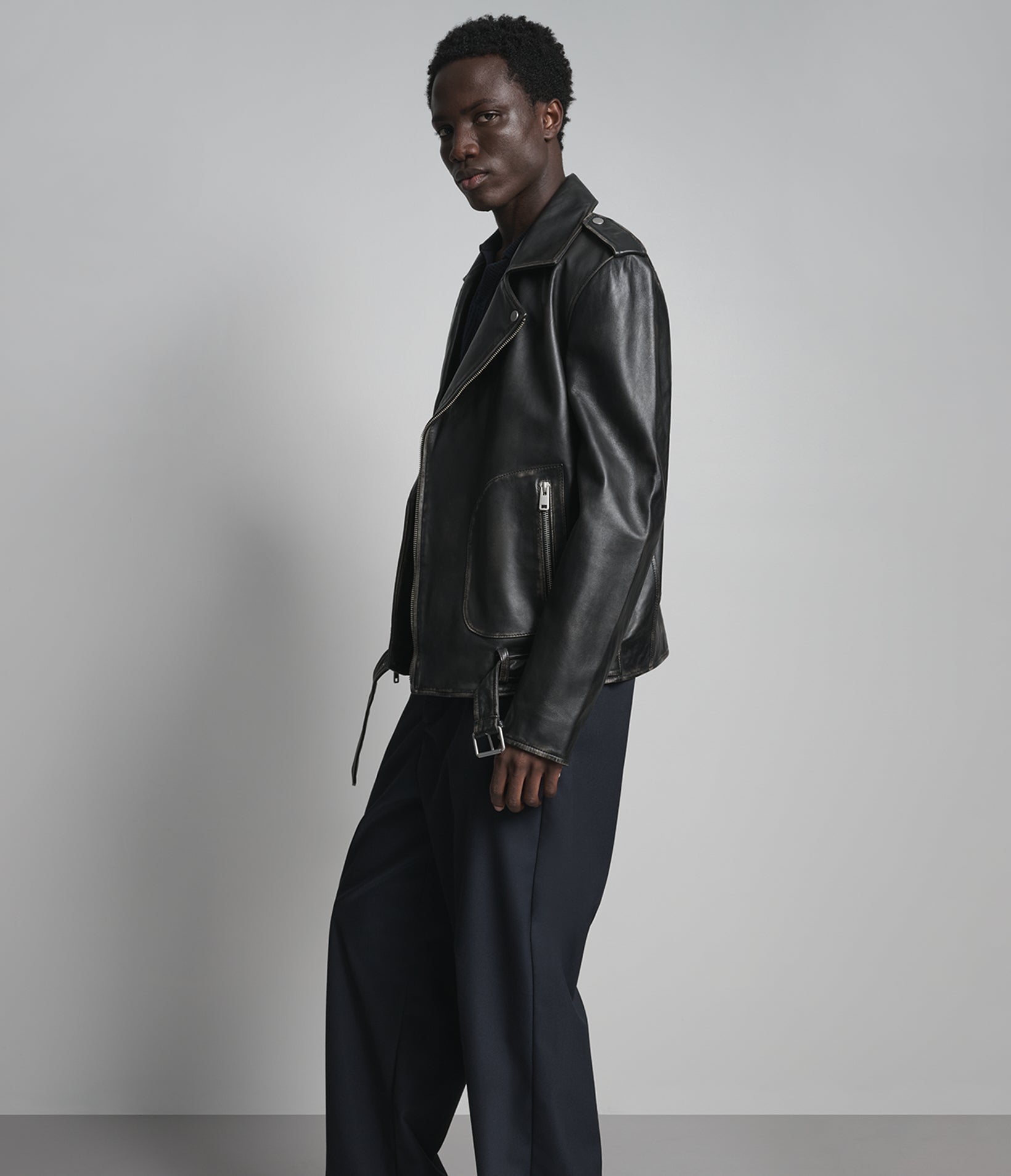 Rhodes Vintage Leather Moto Jacket