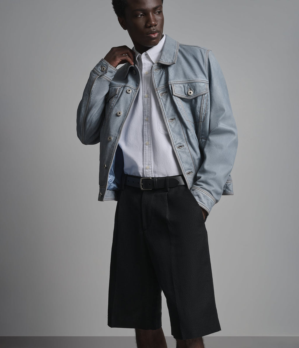 Chase Leather Denim Jacket