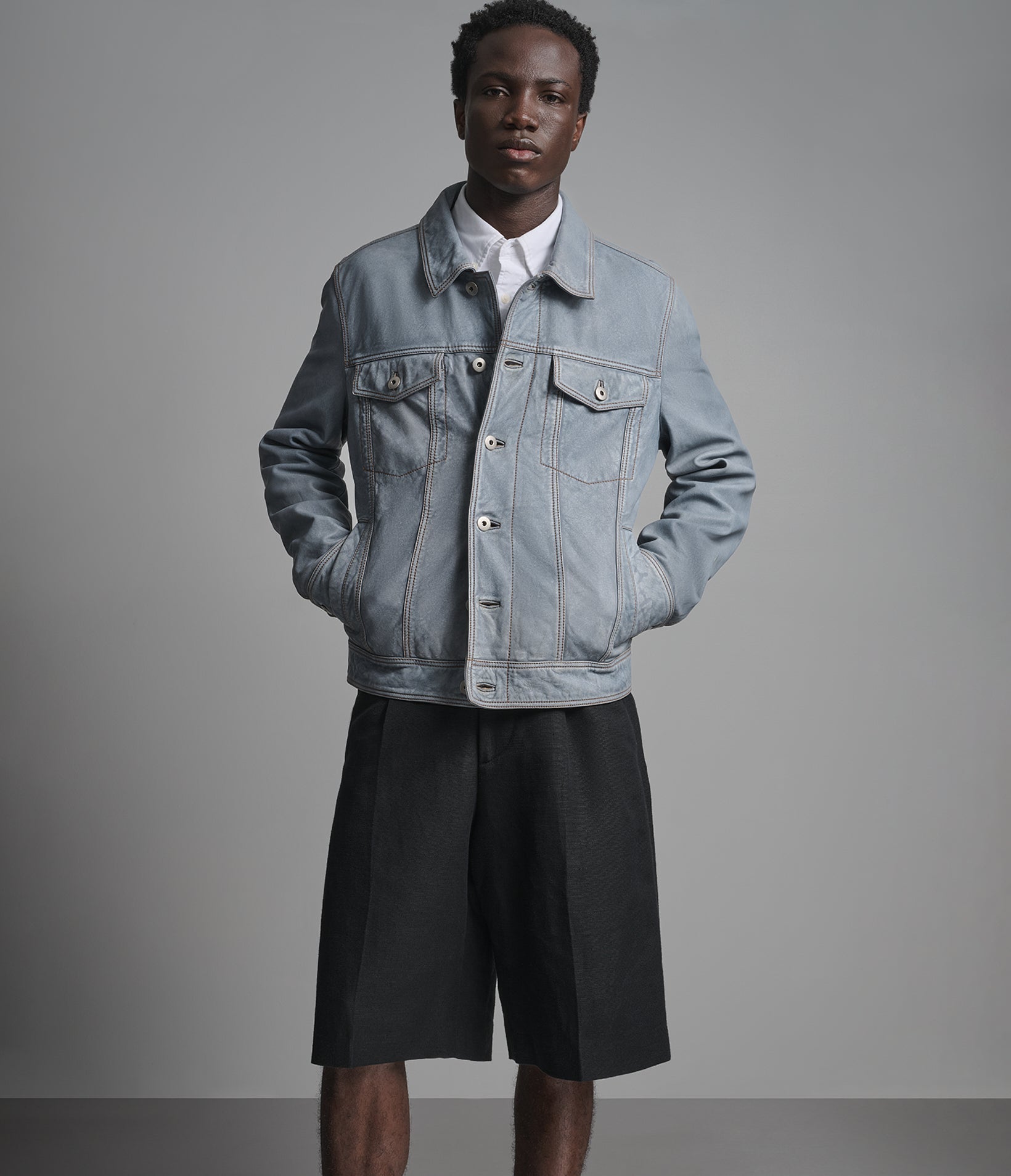 Chase Leather Denim Jacket