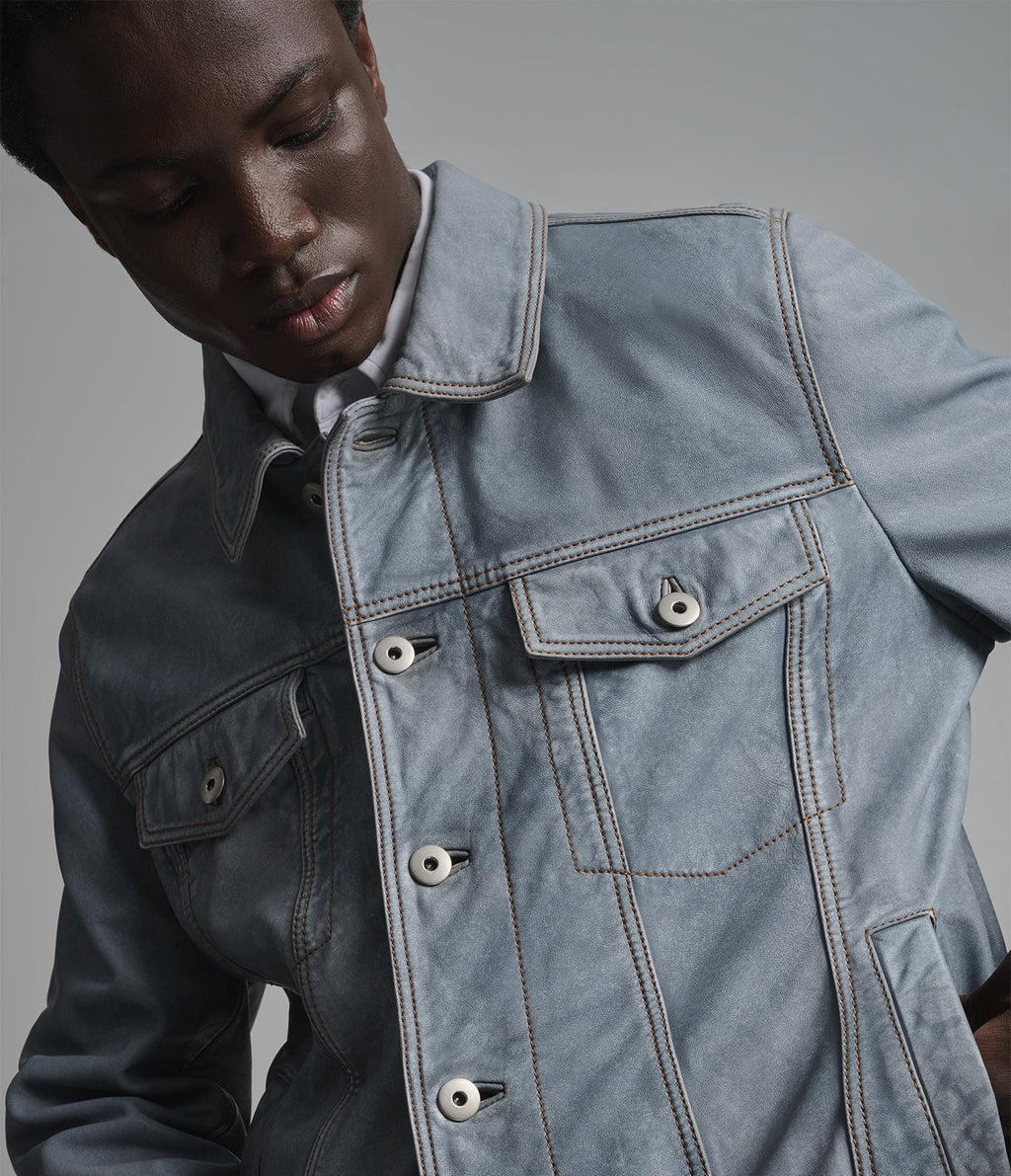 Chase Leather Denim Jacket