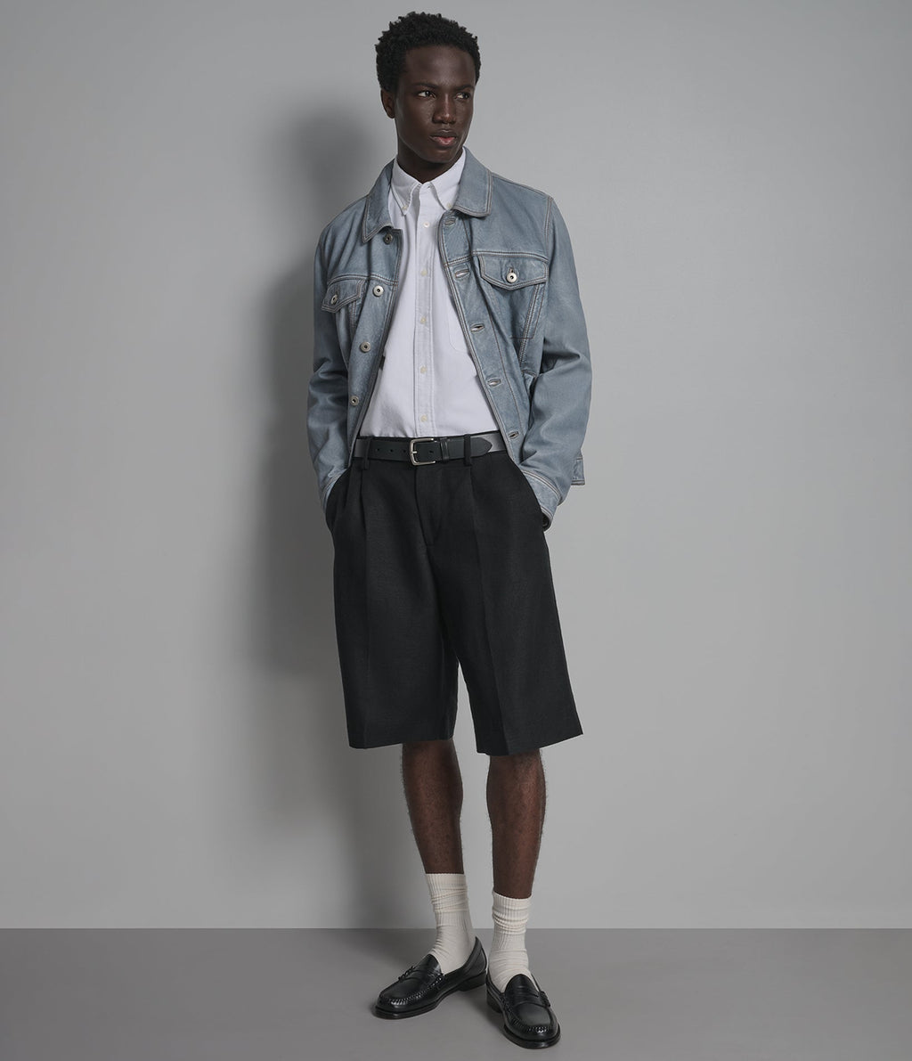 Chase Leather Denim Jacket