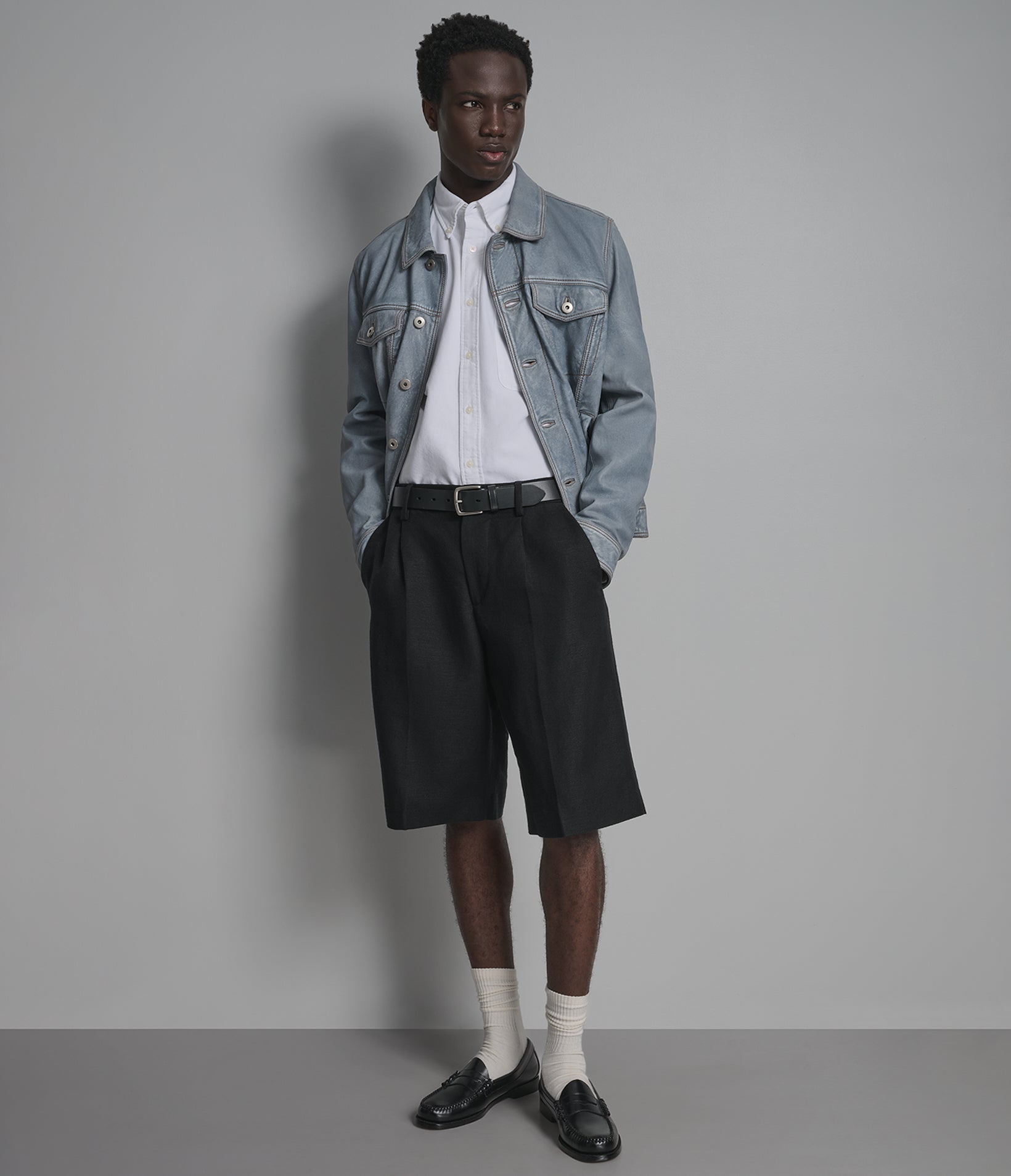 Chase Leather Denim Jacket