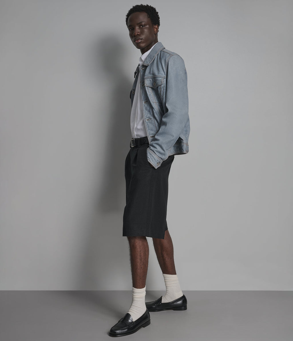 Chase Leather Denim Jacket