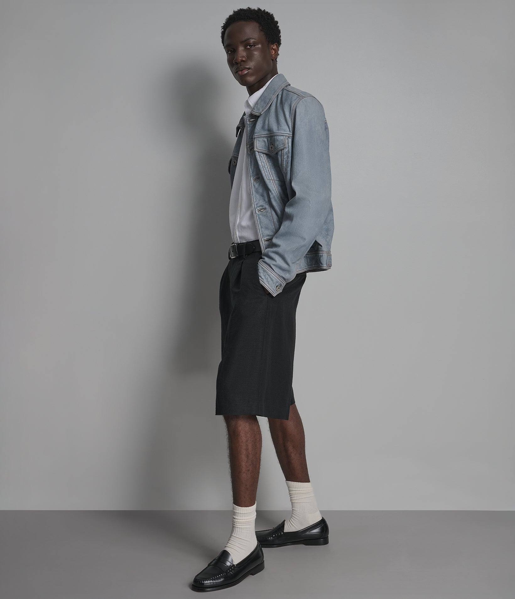 Chase Leather Denim Jacket
