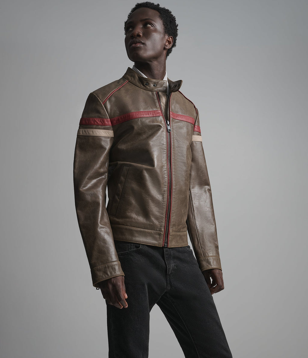 Elliot Vintage Striped Racer Jacket