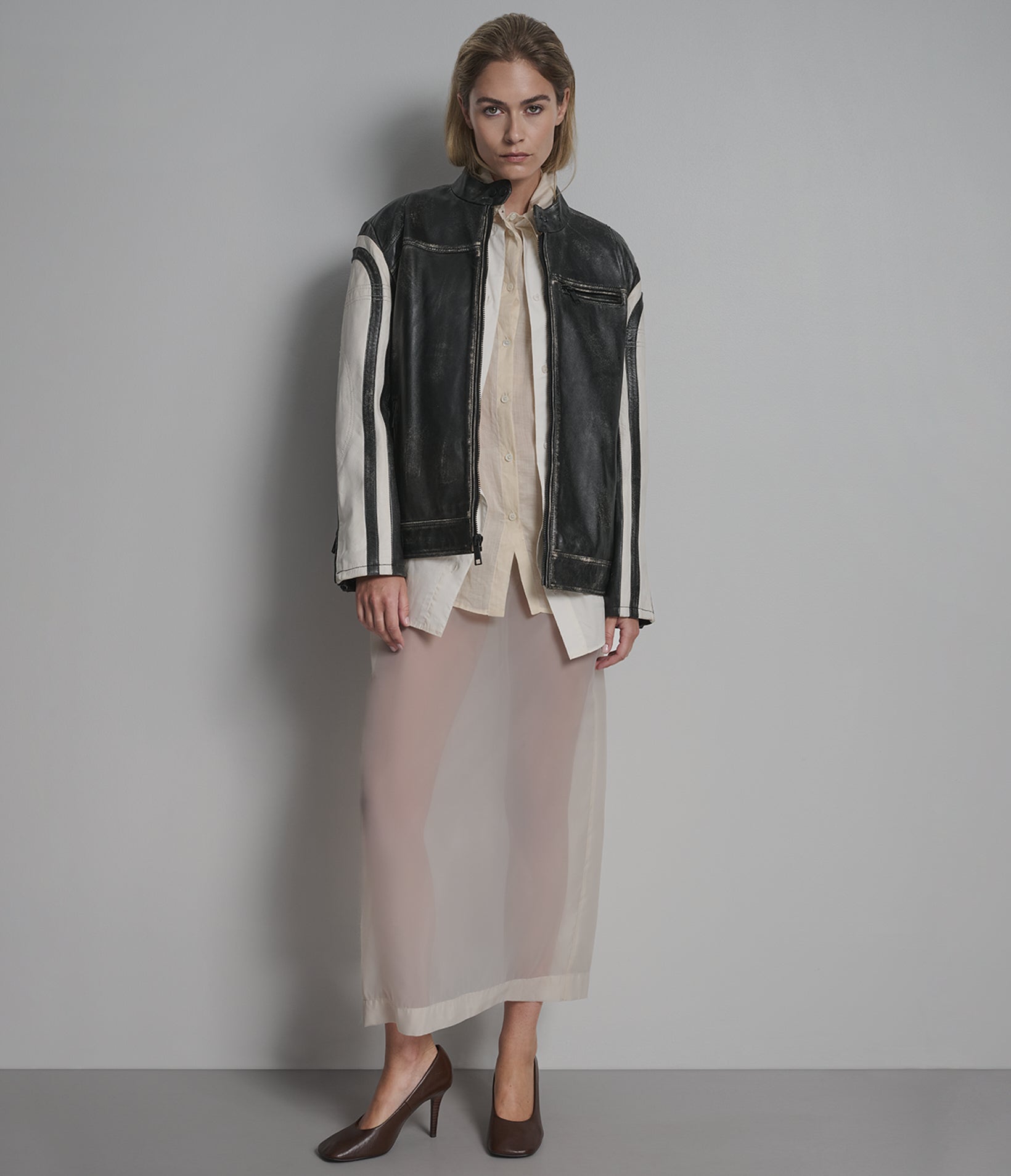 Millie Oversized Striped Racer Jacket