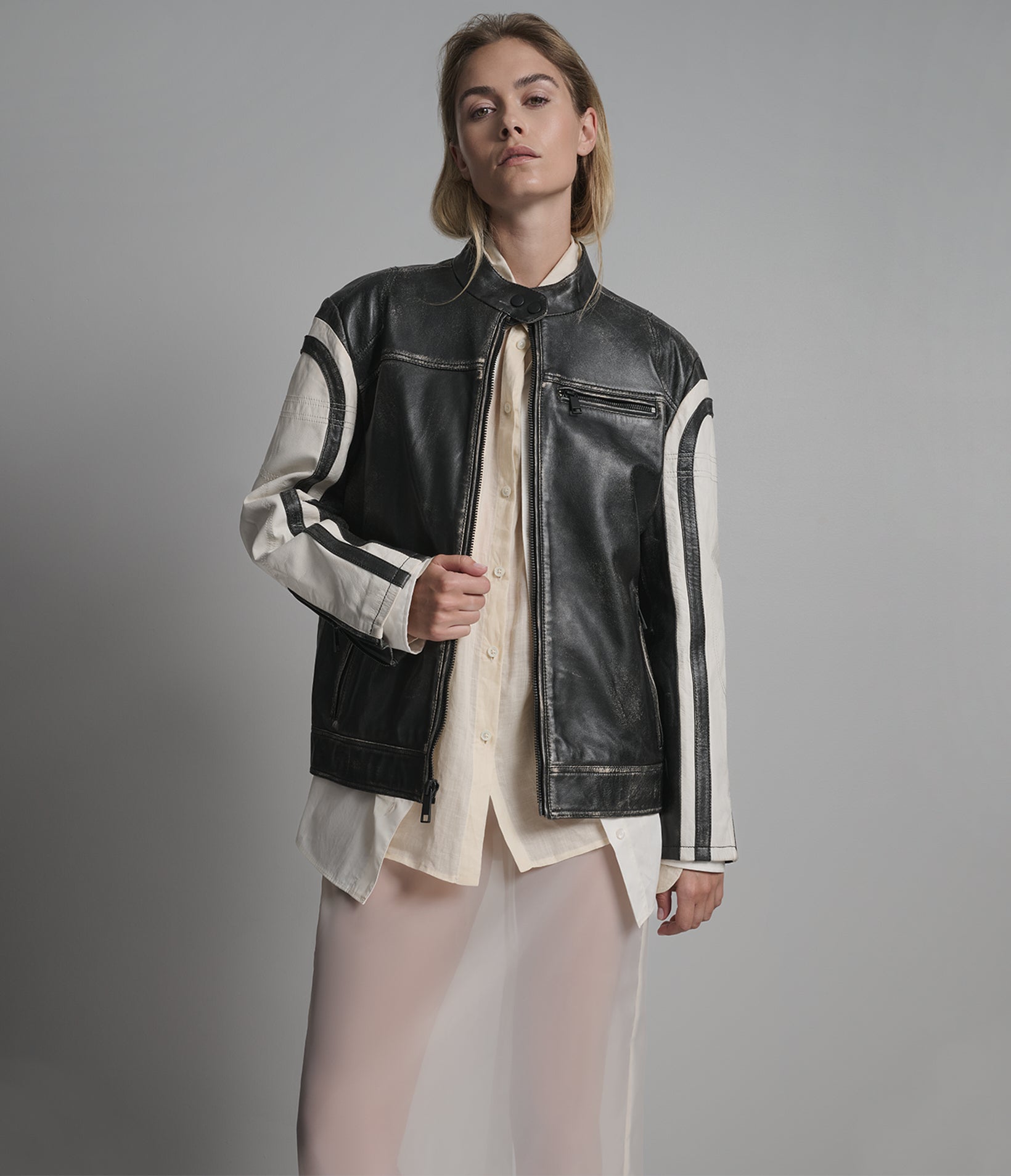 Millie Oversized Striped Racer Jacket