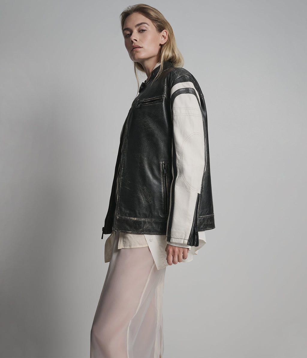 Millie Oversized Striped Racer Jacket