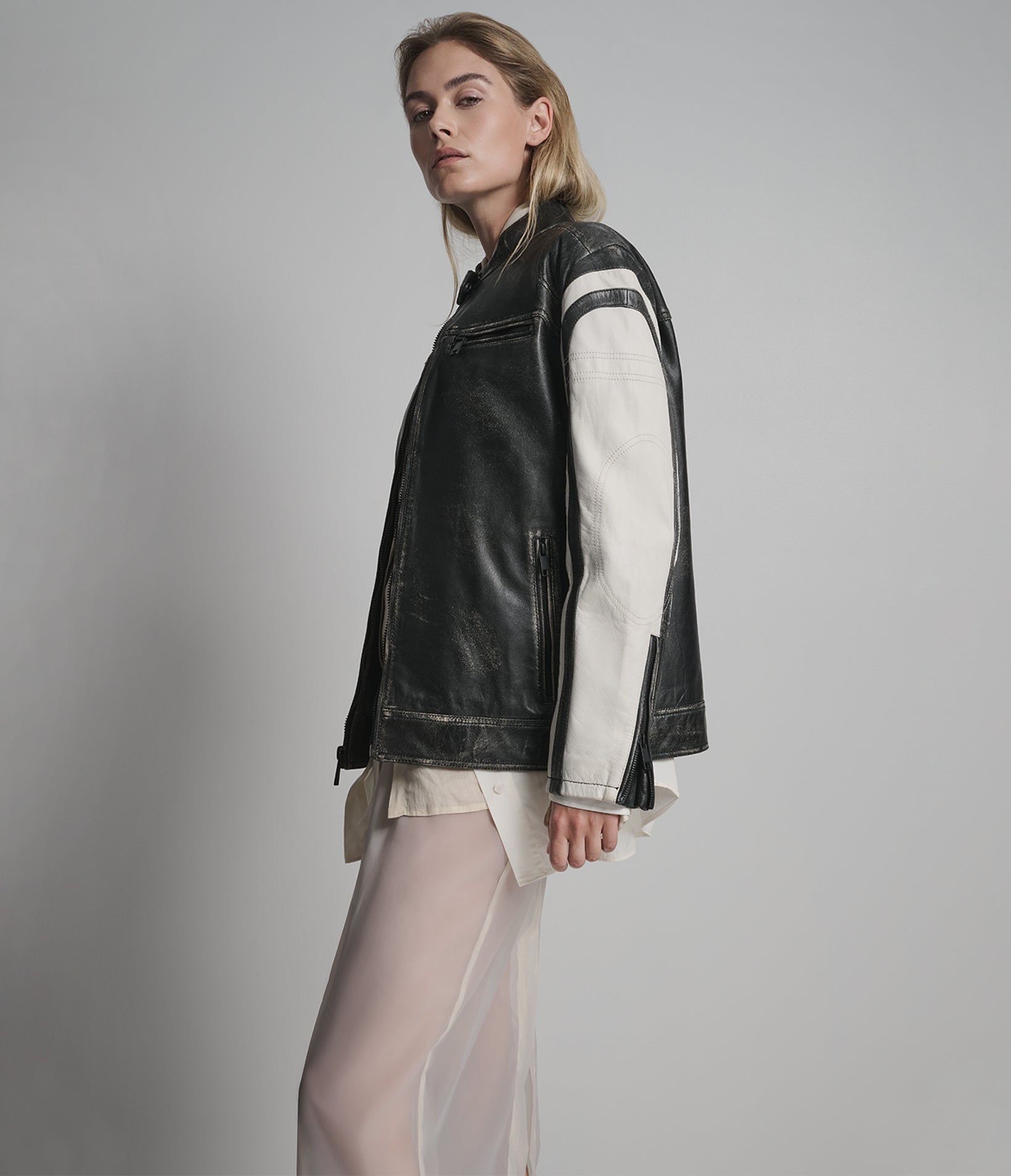 Millie Oversized Striped Racer Jacket