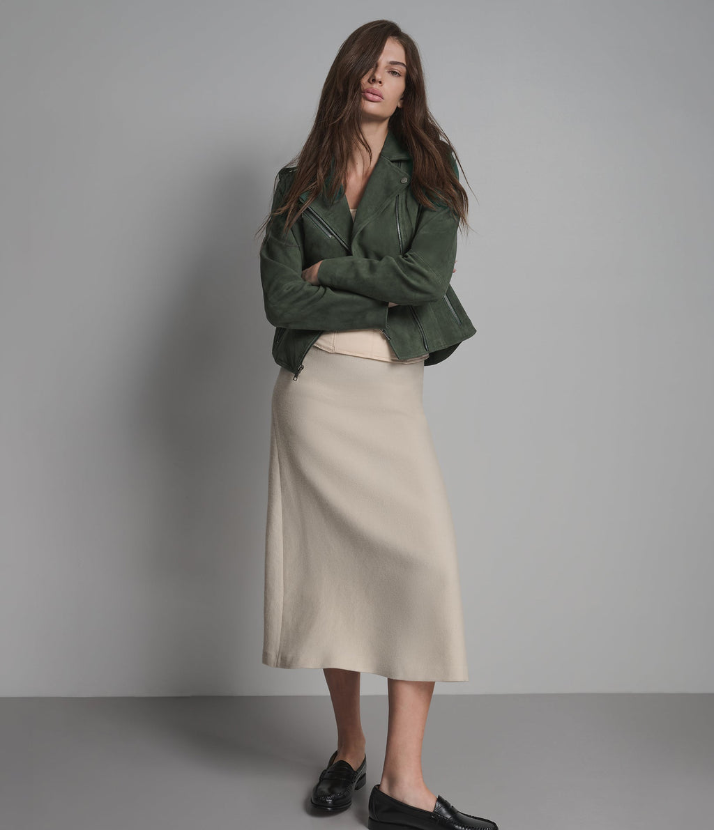 Madeline Suede Quilted Moto Jacket