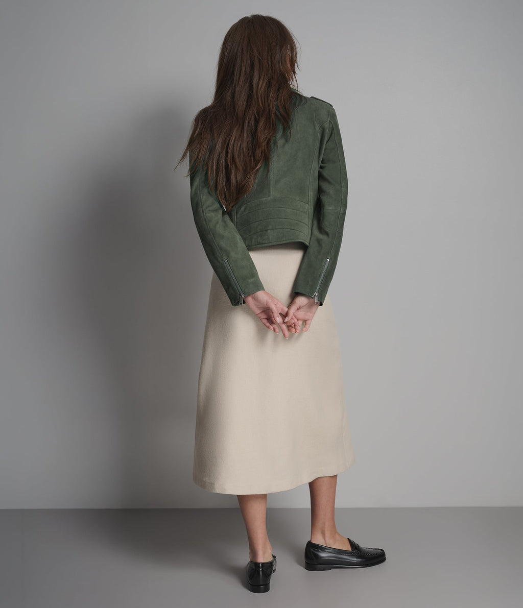 Madeline Suede Quilted Moto Jacket