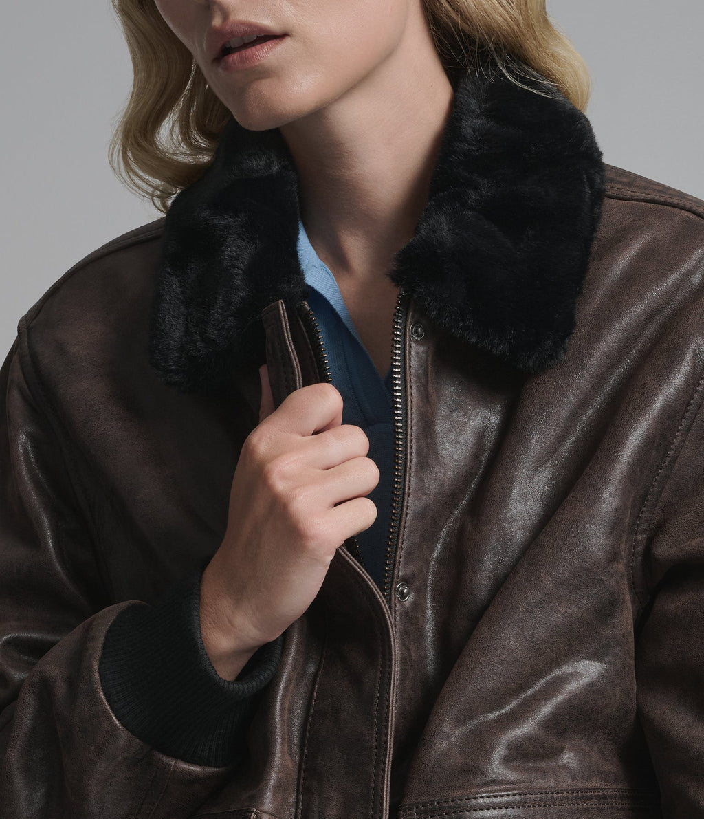 Everleigh Faux Fur Lined Bomber Jacket