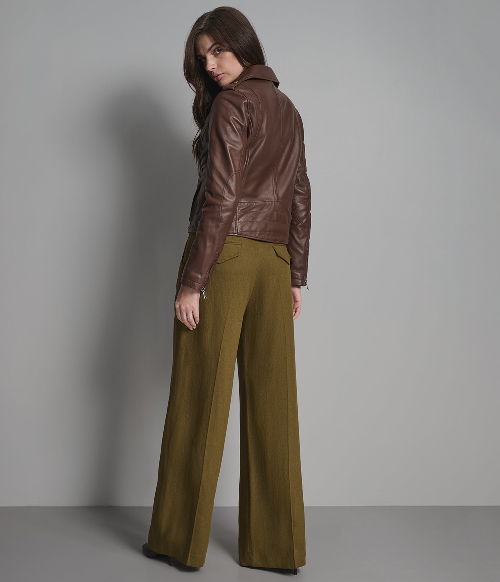 Madeline Asymmetrical Leather Moto Jacket