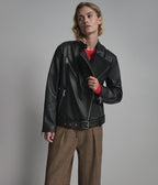 Miley Oversized Leather Moto Jacket