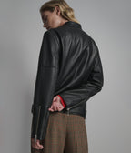Miley Oversized Leather Moto Jacket