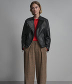 Miley Oversized Leather Moto Jacket