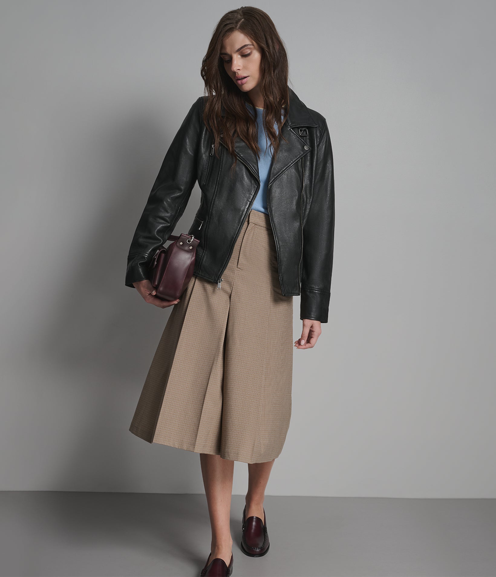 Marissa Asymmetric Leather Moto Jacket